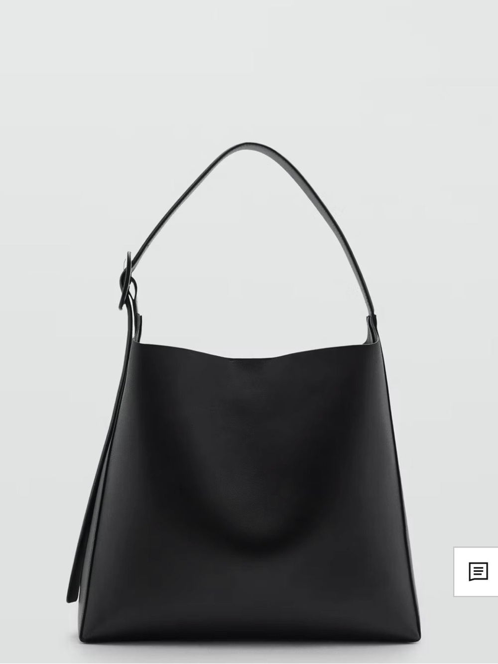 Mango Minimalist Black Leather Shoulder Tote - Women - Picture 3 of 7